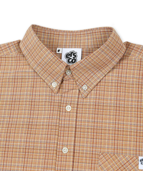 ERSCO(イーアルエスコ)の「シンボルラベルチェックシャツ_ベージュ(シャツ/ブラウス・レディース・その他・X-LARGE/MEDIUM/LARGE)」の3枚目の写真