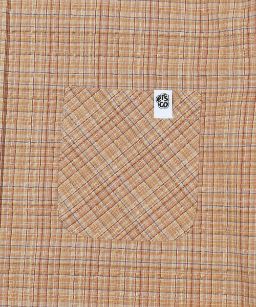 ERSCO(イーアルエスコ)の「シンボルラベルチェックシャツ_ベージュ(シャツ/ブラウス・レディース・その他・X-LARGE/MEDIUM/LARGE)」の5枚目の写真