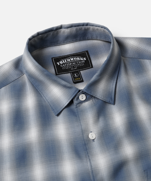 FRIZMWORKS(フリズムワークス)の「OMBRE CHECK RELAXED HALF SHIRT _ BLUE(シャツ/ブラウス・メンズ・その他・MEDIUM/LARGE)」の3枚目の写真