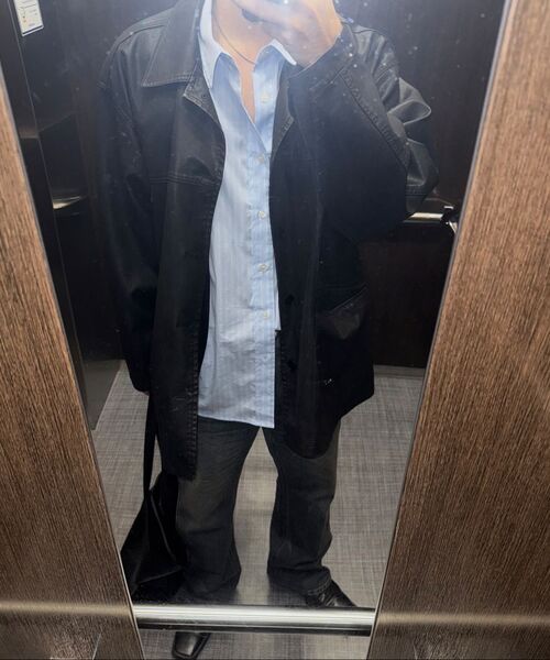 PARTIMENTO(パルティメント)の「VTG ウォッシュドレザーコートブラック(ライダースジャケット・メンズ・その他・LARGE/MEDIUM)」の5枚目の写真