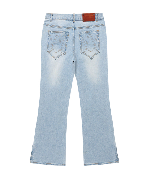 WESLEYHYUSTON（ウェズリーユーストン）の「Sleek zipper detail boots cut denim pants light blue（デニムパンツ・メンズ・その他・LARGE/MEDIUM/SMALL）」の2枚目の写真