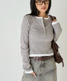 WHO'S WHO gallery | レイヤードヘンリーニット(ニット/セーター)