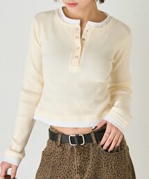 WHO'S WHO gallery | LAYERED HENLEY KINT(ニット/セーター)