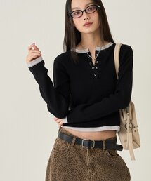 WHO'S WHO gallery | LAYERED HENLEY KINT(ニット/セーター)
