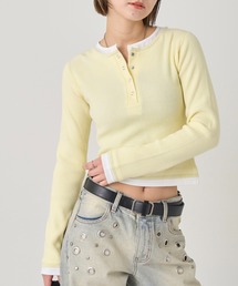WHO'S WHO gallery | LAYERED HENLEY KINT(ニット/セーター)