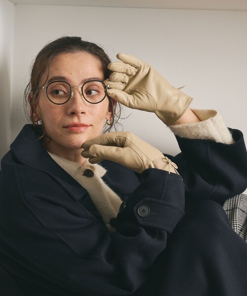 BEAUTY&YOUTH UNITED ARROWS(ビューティーアンドユースユナイテッドアローズ)の「レザー×スエード コンビ リボン グローブ(手袋・レディース・ダークブラウン/ダークグレー/ナチュラル・FREE)」の21枚目の写真