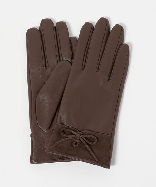 BEAUTY&YOUTH UNITED ARROWS(ビューティーアンドユースユナイテッドアローズ)の「レザー×スエード コンビ リボン グローブ(手袋・レディース・ダークブラウン/ダークグレー/ナチュラル・FREE)」の16枚目の写真