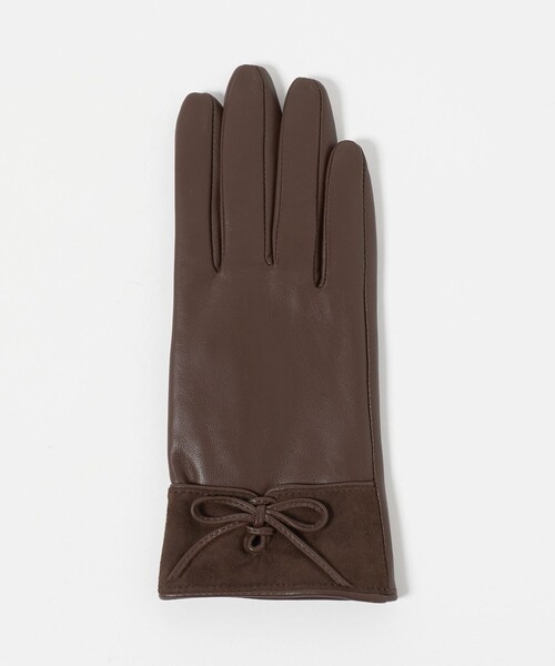 BEAUTY&YOUTH UNITED ARROWS(ビューティーアンドユースユナイテッドアローズ)の「レザー×スエード コンビ リボン グローブ(手袋・レディース・ダークブラウン/ダークグレー/ナチュラル・FREE)」の17枚目の写真