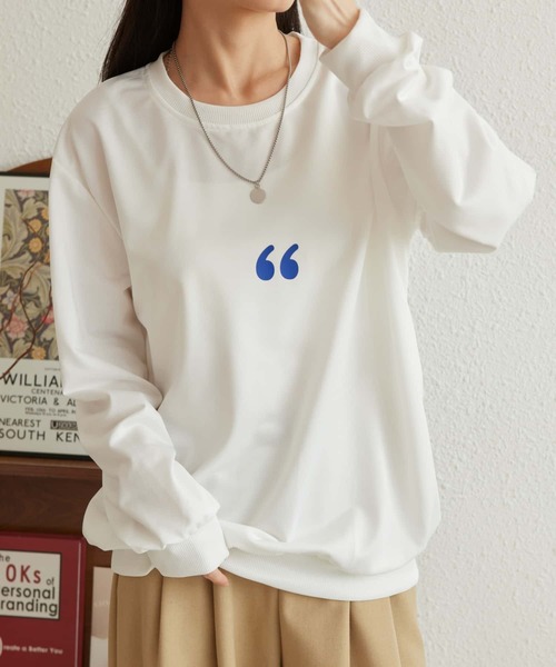 MAISON DE THERESE（メゾン ド テレーズ）の「ビッグサイズスウェットトップス ロン T（スウェット・レディース・グレー/ホワイト/ピンク・FREE）」の3枚目の写真