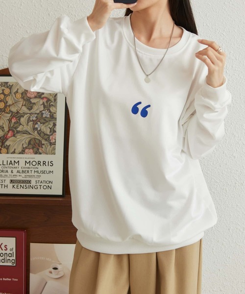 MAISON DE THERESE（メゾン ド テレーズ）の「ビッグサイズスウェットトップス ロン T（スウェット・レディース・グレー/ホワイト/ピンク・FREE）」の4枚目の写真