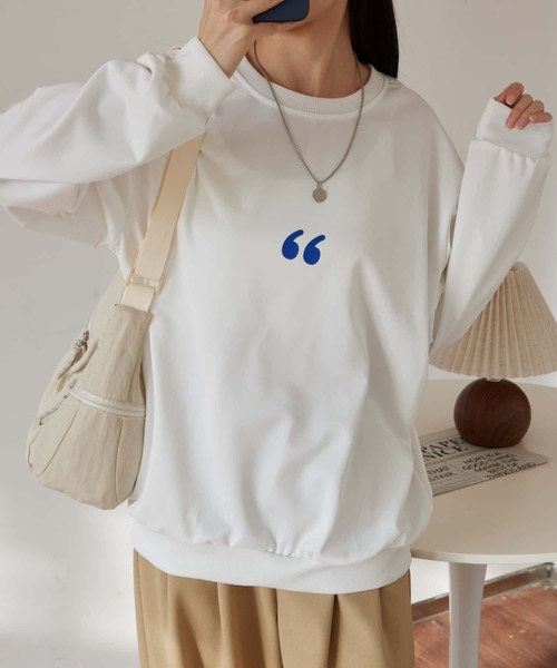 MAISON DE THERESE（メゾン ド テレーズ）の「ビッグサイズスウェットトップス ロン T（スウェット・レディース・グレー/ホワイト/ピンク・FREE）」の5枚目の写真