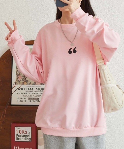 MAISON DE THERESE（メゾン ド テレーズ）の「ビッグサイズスウェットトップス ロン T（スウェット・レディース・グレー/ホワイト/ピンク・FREE）」の7枚目の写真