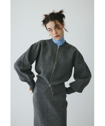 ヘリンドットサイ　pullover　knit　トップス　グレー　フリーサイズ 新品ヘリンドットサイニットプルオーバーブロックトップスグレー