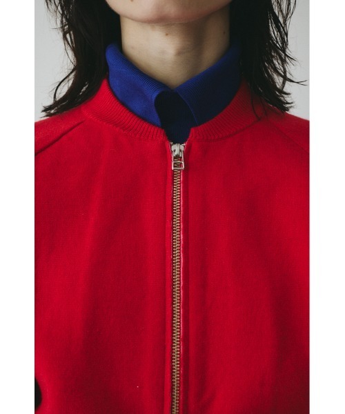 HeRIN.CYE(ヘリンドットサイ)の「Zip up knit tops ジップアップニットトップス(ニット/セーター・レディース・レッド/グレー・FREE)」の13枚目の写真