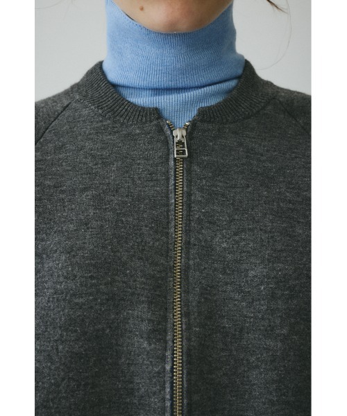 HeRIN.CYE(ヘリンドットサイ)の「Zip up knit tops ジップアップニットトップス(ニット/セーター・レディース・レッド/グレー・FREE)」の9枚目の写真