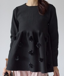 Neige（ネージュ）の「フラワーペプラムダイバーニット（ニット/セーター）」