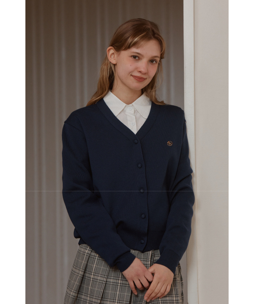 ANOETIC(アノエティック)の「ANC BASIC V-NECK CARDIGAN_NAVY(カーディガン/ボレロ・レディース・ネイビー・FREE)」の1枚目の写真