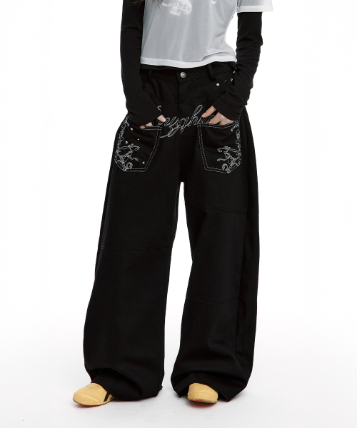 ROUGHNECK(ラフネック)の「バックフレアカーブパンツ ブラック(その他パンツ・レディース・その他・SMALL/MEDIUM)」の12枚目の写真