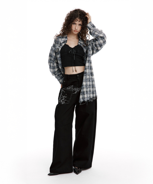 ROUGHNECK(ラフネック)の「バックフレアカーブパンツ ブラック(その他パンツ・レディース・その他・SMALL/MEDIUM)」の8枚目の写真