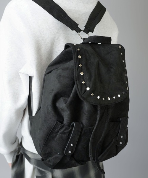セール】フェイクスエードナップサック/スタッズ/リュック（バック