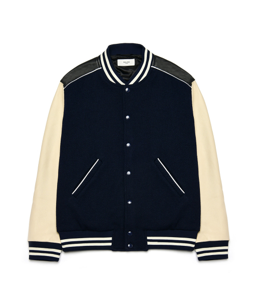 セール】TEDDY JACKET WOOL NAVY（スタジャン）｜ROLLINGSTUDIOS