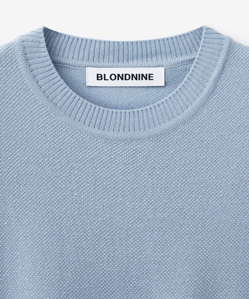 BLOND9(ブロンドナイン)の「マッシュPKラウンドネック半袖ニット_スカイブルー(ニット/セーター・メンズ・スカイブルー・LARGE/MEDIUM/SMALL/X-LARGE/X-SMALL)」の3枚目の写真