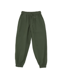 LINEN-COTTON LOOSE-FIT JOGGER PANTS (Khaki)