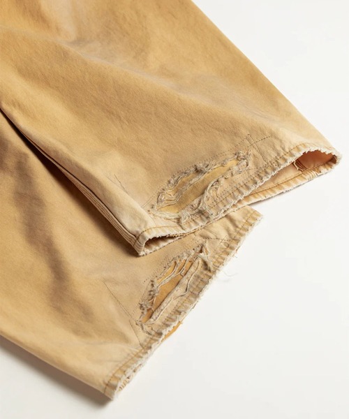 Anachronorm(アナクロノーム)の「【ANACHRONORM】AN386-D REMAKED DOUBLE KNEE DUCK PAINTER PANTS YELLOW OCHER(デニムパンツ・メンズ・ブラック/イエロー・3/2/1)」の4枚目の写真