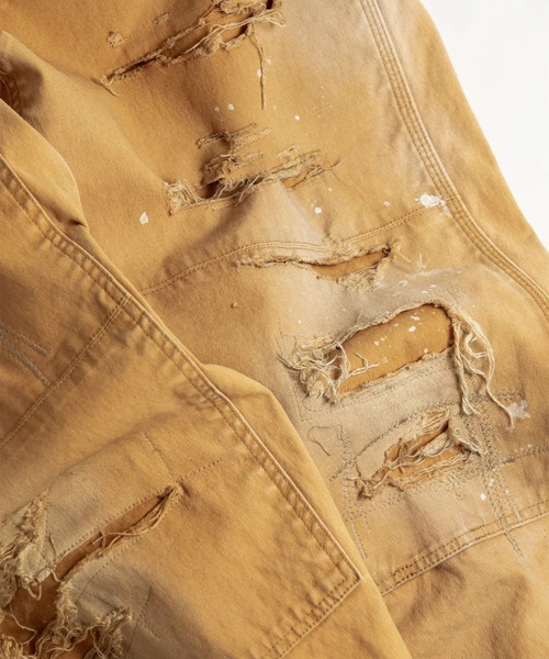 Anachronorm(アナクロノーム)の「【ANACHRONORM】AN386-D REMAKED DOUBLE KNEE DUCK PAINTER PANTS YELLOW OCHER(デニムパンツ・メンズ・ブラック/イエロー・3/2/1)」の7枚目の写真