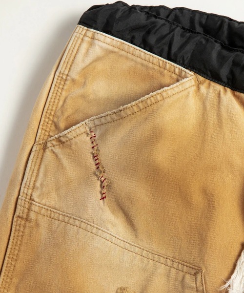 Anachronorm(アナクロノーム)の「【ANACHRONORM】AN386-D REMAKED DOUBLE KNEE DUCK PAINTER PANTS YELLOW OCHER(デニムパンツ・メンズ・ブラック/イエロー・3/2/1)」の8枚目の写真