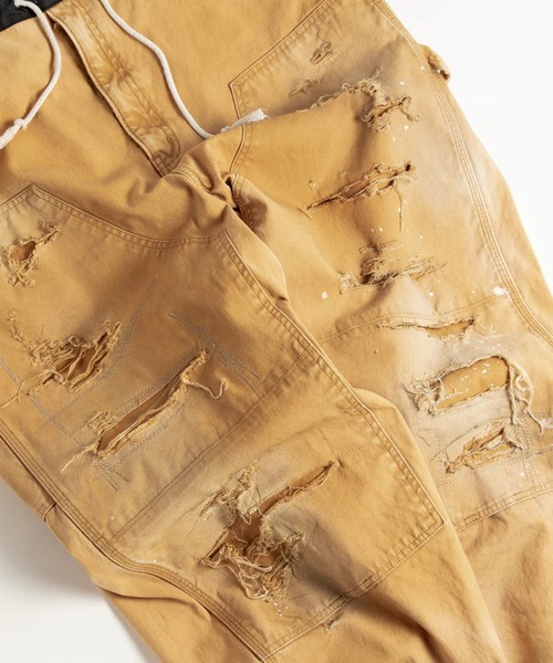 Anachronorm(アナクロノーム)の「【ANACHRONORM】AN386-D REMAKED DOUBLE KNEE DUCK PAINTER PANTS YELLOW OCHER(デニムパンツ・メンズ・ブラック/イエロー・3/2/1)」の9枚目の写真