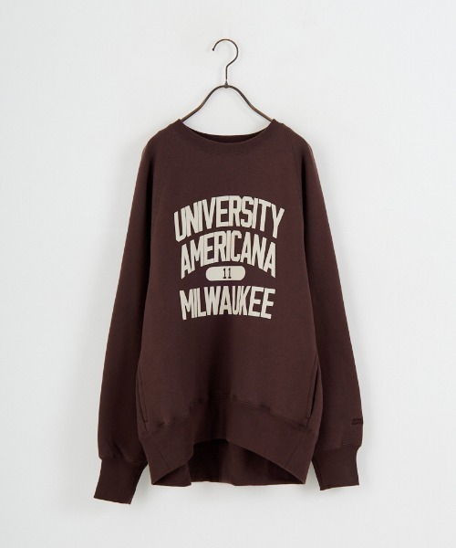 AMERICANA（アメリカーナ）の「[Americana/アメリカーナ] ボリュームスリーブ カレッジロゴスウェット（スウェット・レディース・ブラック/ライトグレー/ダークブラウン・ONE SIZE）」の17枚目の写真