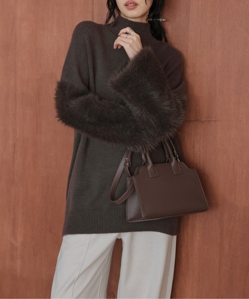 AMELY(エミリー)の「シャギースリーブニットトップス(ニット/セーター・レディース・ブラック/ベージュ/ブラウン・フリー)」の9枚目の写真