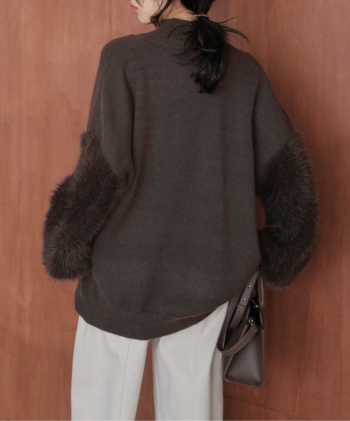 AMELY(エミリー)の「シャギースリーブニットトップス(ニット/セーター・レディース・ブラック/ベージュ/ブラウン・フリー)」の11枚目の写真