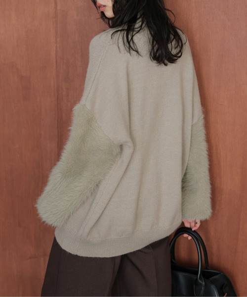 AMELY(エミリー)の「シャギースリーブニットトップス(ニット/セーター・レディース・ブラック/ベージュ/ブラウン・フリー)」の16枚目の写真