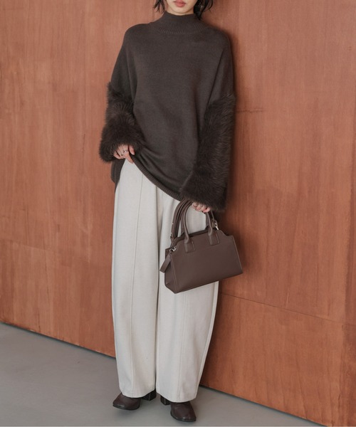 AMELY(エミリー)の「シャギースリーブニットトップス(ニット/セーター・レディース・ブラック/ベージュ/ブラウン・フリー)」の13枚目の写真