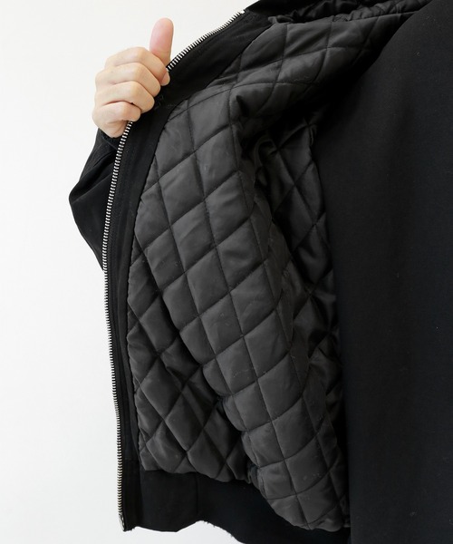 minsobi（ミンソビ）の「ダメージタッチ 中綿入り 防寒パーカー（ノーカラージャケット・メンズ・チャコール/ブラック・FREE）」の20枚目の写真