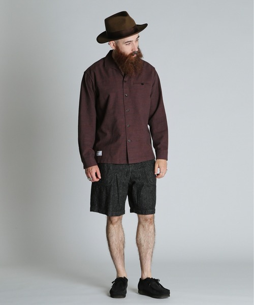 schott（ショット）の「Schott/ショット/MIX SHARK COLLAR SHIRT/ミックス シャークカラー シャツ（シャツ/ブラウス・メンズ・ブラウン/ブラック・2XL/XL/L/M）」の10枚目の写真