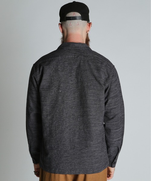schott（ショット）の「Schott/ショット/MIX SHARK COLLAR SHIRT/ミックス シャークカラー シャツ（シャツ/ブラウス・メンズ・ブラウン/ブラック・2XL/XL/L/M）」の4枚目の写真