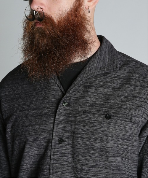 schott（ショット）の「Schott/ショット/MIX SHARK COLLAR SHIRT/ミックス シャークカラー シャツ（シャツ/ブラウス・メンズ・ブラウン/ブラック・2XL/XL/L/M）」の5枚目の写真