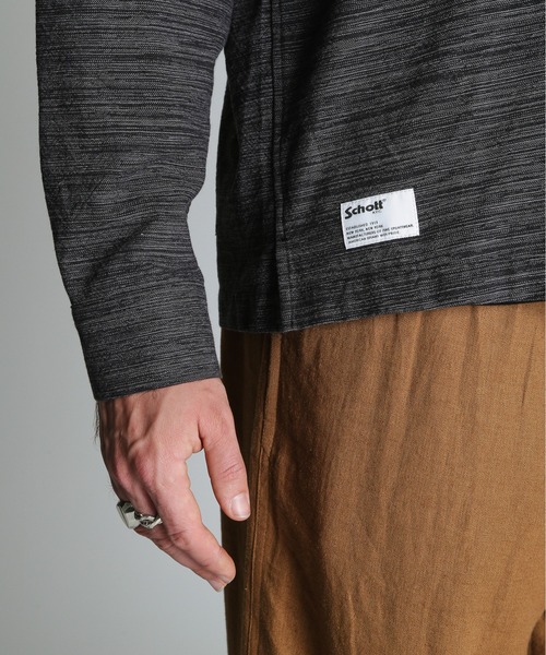 schott（ショット）の「Schott/ショット/MIX SHARK COLLAR SHIRT/ミックス シャークカラー シャツ（シャツ/ブラウス・メンズ・ブラウン/ブラック・2XL/XL/L/M）」の7枚目の写真