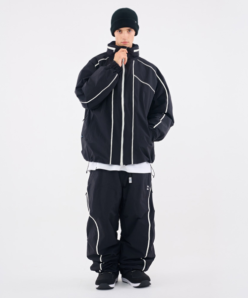 DOLL x DUMDIDUM] 2526 スリックジャケット＆パンツセット BLACK 男女
