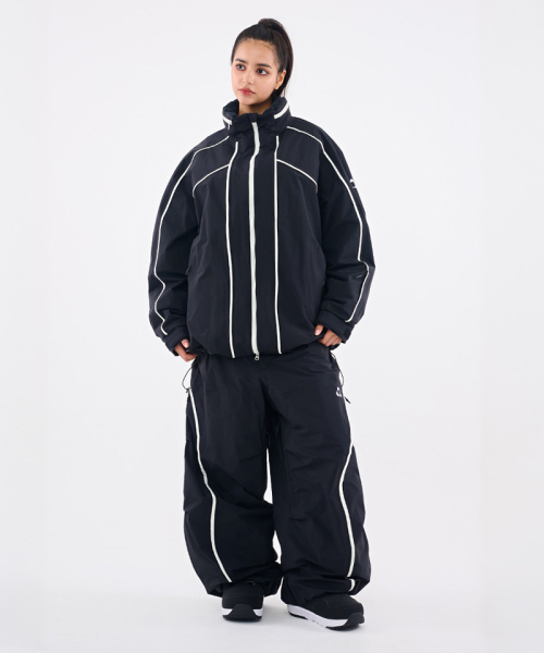 DOLL x DUMDIDUM] 2526 スリックジャケット＆パンツセット BLACK 男女