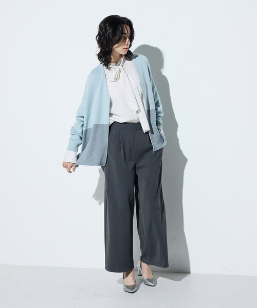 COMME CA（コムサ）の「ハイテンション裏起毛 ワイドパンツ（その他パンツ・レディース・ベージュ/グレー・9号/7号/11号）」の3枚目の写真