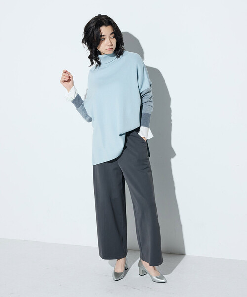 COMME CA（コムサ）の「ハイテンション裏起毛 ワイドパンツ（その他パンツ・レディース・ベージュ/グレー・9号/7号/11号）」の4枚目の写真