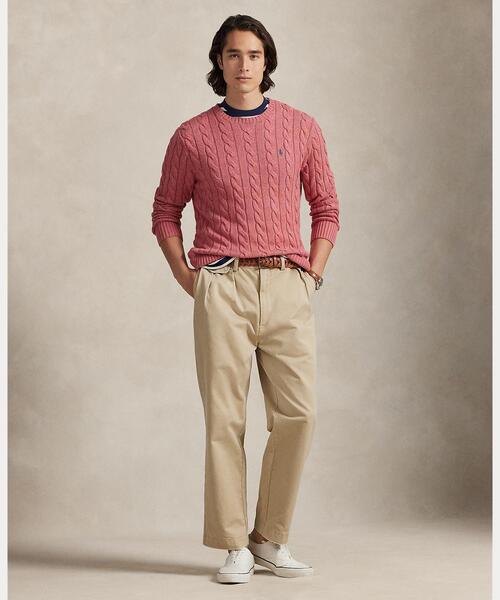 POLO RALPH LAUREN(ポロ ラルフ ローレン)の「ケーブルニット コットン セーター(ニット/セーター・メンズ・レッド・M/L/XXL/XS/XL/S)」の3枚目の写真