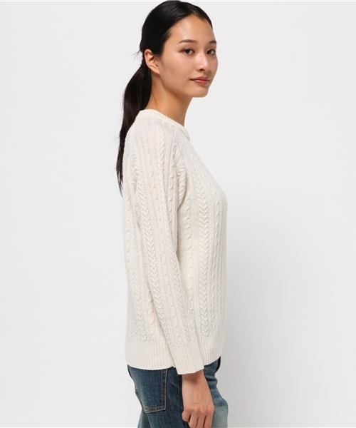 OUTLET（アウトレット）の「【CIAOPANIC TYPY】アルパカ混細ケーブルニット（ニット/セーター・レディース・サックスブルー/グレー/オフホワイト/ネイビー・ONE）」の6枚目の写真