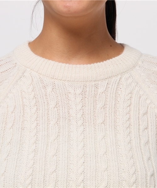 OUTLET（アウトレット）の「【CIAOPANIC TYPY】アルパカ混細ケーブルニット（ニット/セーター・レディース・サックスブルー/グレー/オフホワイト/ネイビー・ONE）」の8枚目の写真