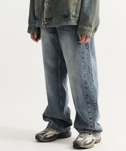 DRAW.M(ドローエム)の「シムラインワイドデニムパンツ(ブルー)(デニムパンツ・メンズ・その他・SMALL/MEDIUM/LARGE/X-LARGE)」の1枚目の写真