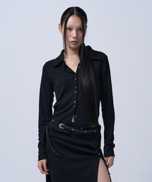 ZIZEMUSEUM（ジゼミュージアム）の「BUTTON DETAIL SHIRTS CARDIGAN(BLACK)（その他トップス）」